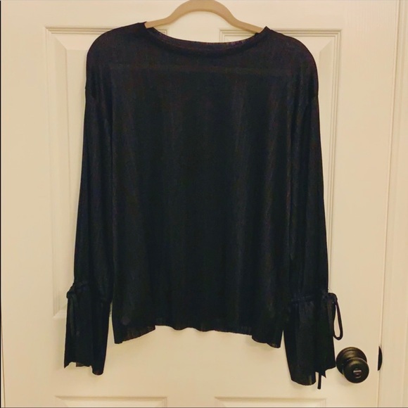 Zara Tops - Zara sheer vertical stripe top size Large